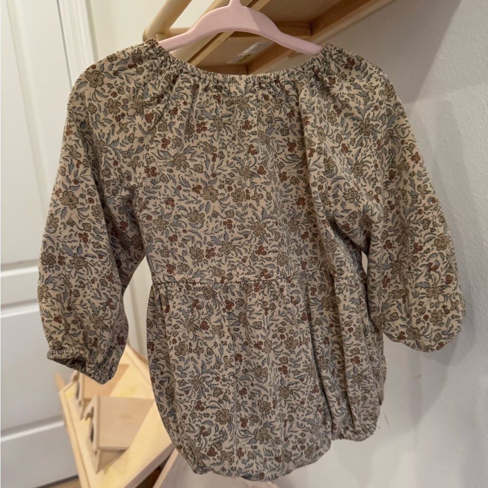 Rylee and Cru Long Sleeve Bubble Romper- Golden Garden